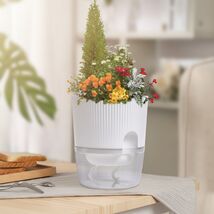 Self Watering Planter Pot for Indoor Plants, 5.5&#39;&#39; with Wick Rope and Re... - $18.59 CAD