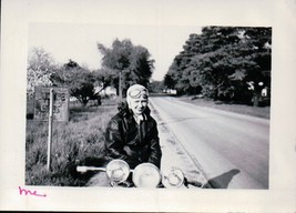 Hot Rod Mama On Her Motorcycle Snapshot 1950s - £7.91 GBP