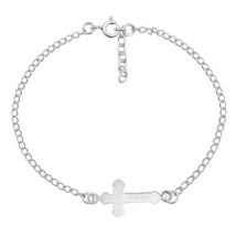Classically Elegant Sterling Silver Cross Bracelet - $13.45