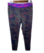 Under Armour Leggings Size Large Girls Youth Black All Over Print Juniors - $522.40 MXN