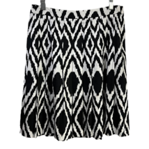 Talbots A Line Skirt Women&#39;s 6P Petites Multicolor Ikat Above Knee Pleats Zip - £9.67 GBP