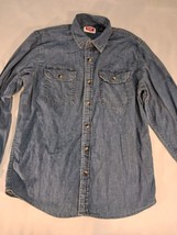 Wrangler 1947 Long Sleeve Button Up Denim Western Men's Shirt - Medium - £16.15 GBP