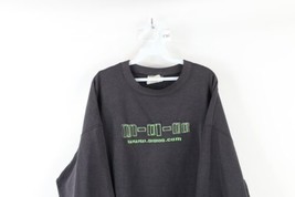 Vtg Y2K 2000 Millennium Mens XL Faded Spell Out Crewneck Sweatshirt Black USA - £46.70 GBP
