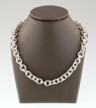 Authenticity Guarantee 
Heavy Sterling Silver Chain Link Necklace with Lobste... - £395.68 GBP