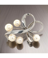 Mikimoto Estate Akoya Pearl Brooch 6.75 mm Sterling Silver M237 - $345.51