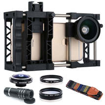 PAPHOTO Adjustable Mobile Phone Cage+Wide Angle Lens+MACRO Lens+Belt+Telephoto T - £83.03 GBP