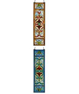 36&quot;H Lani Victorian Red or Blue Stained Glass Window Panel - $249.88