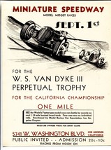 Miniature Speedway Gas Powered Model Midget Car Race Poster 1940 Rare - £99.23 GBP