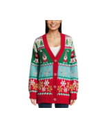 Holiday Time Women&#39;s Ugly Christmas Cardigan, Gnomes Multicolor Size L (... - $39.58 CAD