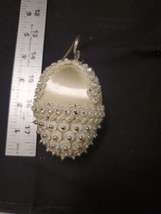 Pearl Beaded Lace Satin Bow Christmas Easter Ornament Egg Vintage - £6.94 GBP