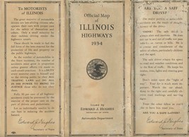Official Map of Illinois Highways 1934 Issued by Automobile Department  - £10.90 GBP