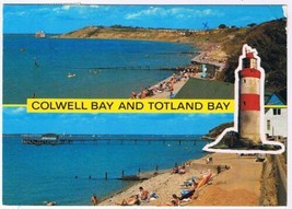 Postcard Colwell Bay &amp; Totland Bay Needles Lighthouse UK - $4.94