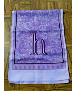 Vintage Purple Monogram &quot;h&quot; Rectangle Long Scarf 100% Polyester Made Ita... - £4.63 GBP