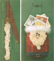 Christmas Decorations Santa Bag Card Holder Door Decor Greeter Sew Pattern - $11.99