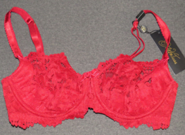 Dita Von Teese Cora Bra Red Lace Balconette Underwire Size 34C - £31.37 GBP