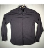 John Varvatos USA Men&#39;s 15.5 - 34/35 Shirt L/S Button Front Gray Blue St... - $40.73 CAD