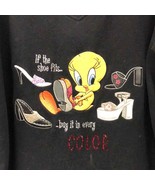 Vtg Classic Looney Tunes Collection Tweety V-Neck Embroidered Sweatshirt... - $760.46 MXN