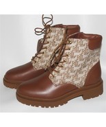 Ralph Lauren Carlee Water Resistant Monogram Logo Leather Lug Boots Wm&#39;s... - $150.43 CAD