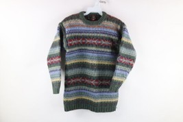 Vtg 90s American Eagle Outfitters Womens XS Wool Rainbow Knit Fair Isle Sweater - £47.58 GBP