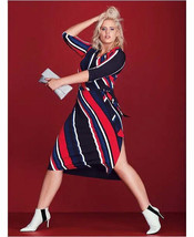 I.n.c. Women&#39;s Plus Size Striped Faux-Wrap Dress - £30.41 GBP