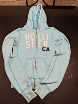 Hollister CA Junior Youth Turquoise Zippered Hoody XS Logo RN102573 - £11.23 GBP