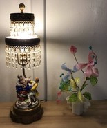 Vintage MCM Rare Lamp with Gorgeous Prisms, Brass Details, 22&quot;H - $391.02