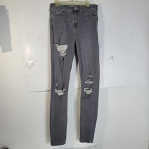 Womans Top Shop Moto Tall Jeans 30 x 36 Gray Jamie Skinny - $28.84