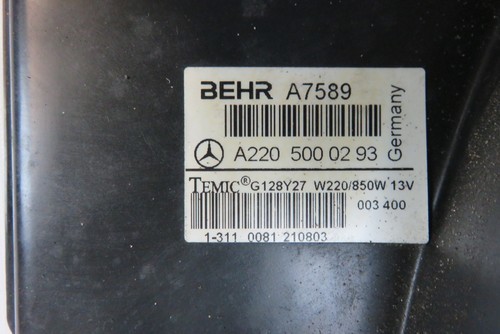 Mercedes R230 SL55 cooling fan assembly, 2205000293 Item image 2