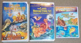 Lot of 3 &quot;The Land Before Time&quot; VHS Video Tapes &amp; DVD - Used See Photos  - £11.76 GBP