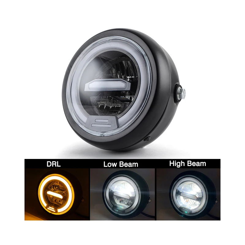 6.5 Inch Motorcycle Led Headlight Universal 6.5&quot; Round Head Light  Harley ter Ca - £242.26 GBP