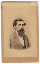 Original 1860s Cdv Photo Named Civil War Soldier From Perry Illnois -Full Goatee - £17.93 GBP