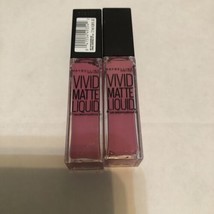 Lot of 2 Maybelline Vivid Matte Liquid Lip Gloss Tubes #12 Twisted Tulip... - $8.59