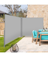 236&quot;X78.7&quot; Side Awning Retractable Double-Side Wind Screen Privacy Divid... - £277.72 GBP