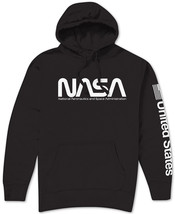 Hybrid NASA Logo Men&#39;s Hoodie Black-Small - $34.97