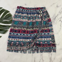 Ozark Womens Vintage 90s Fringe Trim Mini Skirt Size M Blue Pink Southwest - €23,43 EUR