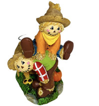 Yankee Candle Tea light Votive Holder Jumping Scarecrow Halloween Fall 4”x6” - £17.87 GBP