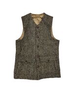 The J. Peterman Co Sz 38 Wool Vest Cargo Pockets Heritage Tweed - $1,454.37 MXN