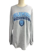 Grey Columbia Track &amp; Field Lions Long Sleeve Champion T-Shirt Size M - $19.79