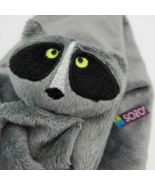 Sozo Baby Raccoon Lovey Lovie Plush Security Blanket Gray Black 12.5 x 12.5 - $33.41 CAD