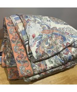Ralph Lauren Chaps Coral Sands Comforter Queen Paisley Jacobean Cottage - $2,190.94 MXN