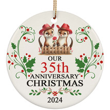 Cute Otter Couple Ornament Our 35th Anniversary Christmas 35 Year Keepsake Gift - £12.20 GBP