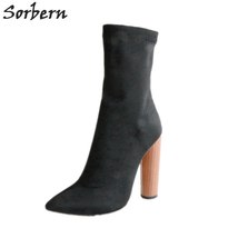 Stretched Ankle Boots Women Round Super High Heels Pointed Toe Shoe Girls Shoes  - £178.20 GBP