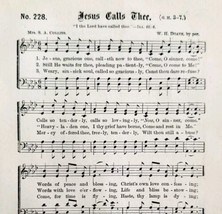 1883 Gospel Hymn Jesus Calls Thee Sheet Music Victorian Church Religion ... - £11.79 GBP