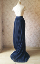 Navy Extra Long Tulle Skirt Custom Plus Size  Wedding Bridesmaid Skirt image 5