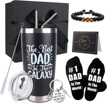 Fathers Day Dad Gifts, 8PCS Fathers Day Gift Includes 20Oz Tumbler with Lid Stra - £26.19 GBP