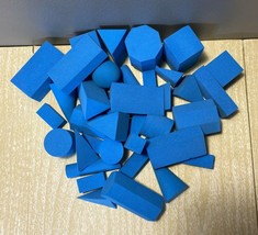 Foam Geometric Solid Blocks 3D Shapes 42 Light Blue pieces - £18.36 GBP