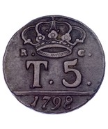 1798 Italian States Naples &amp; Sicily 5 Tornese KM #222 XF Condition - $142.56 CAD