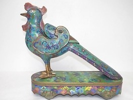 Monumental Vintage Antique Chinese Cloisonne Chicken Rooster Figure Statue Gold - £1,946.90 GBP