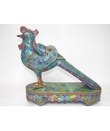 MONUMENTAL VINTAGE ANTIQUE CHINESE CLOISONNE CHICKEN ROOSTER FIGURE STATUE GOLD - $2,475.00