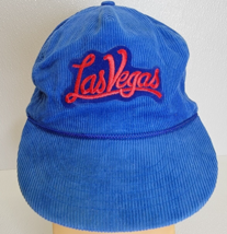 Las Vegas Vintage Corduroy Logo Rope Hat Snapback Cap Blue Red Adjustable - £13.82 GBP